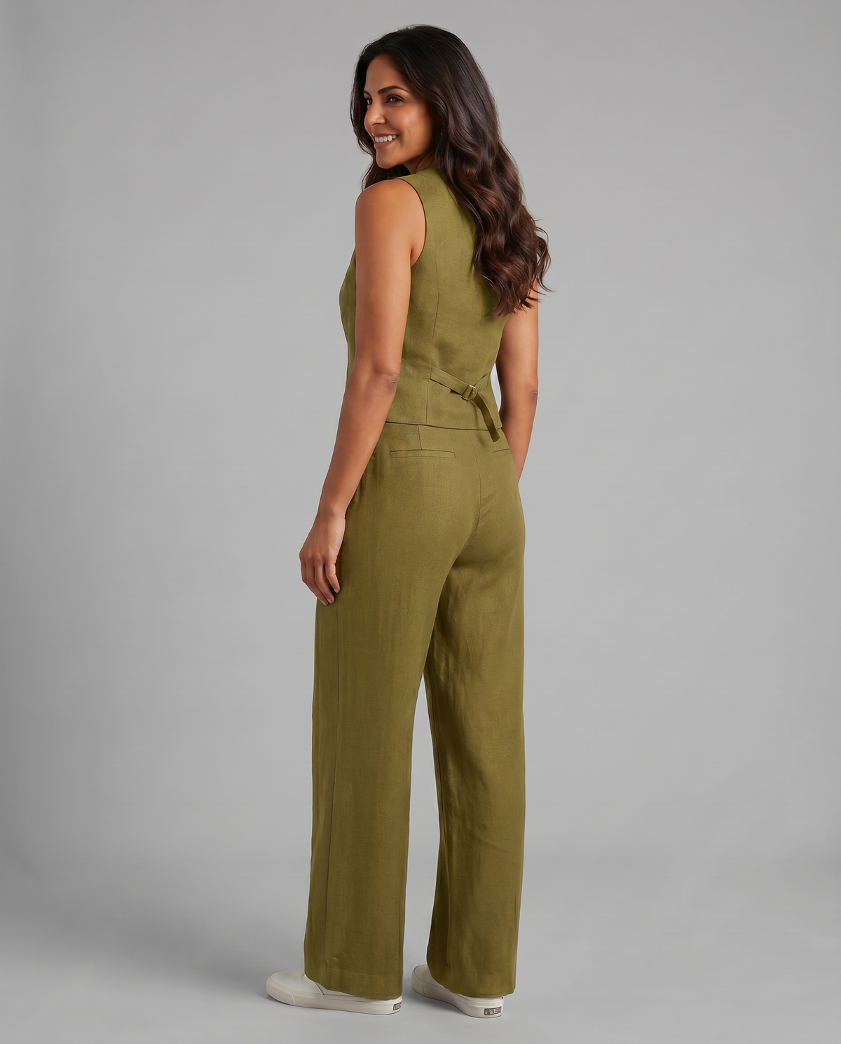 Sleeveless Button Vest and Wide Leg Pants Two Piece Set 6