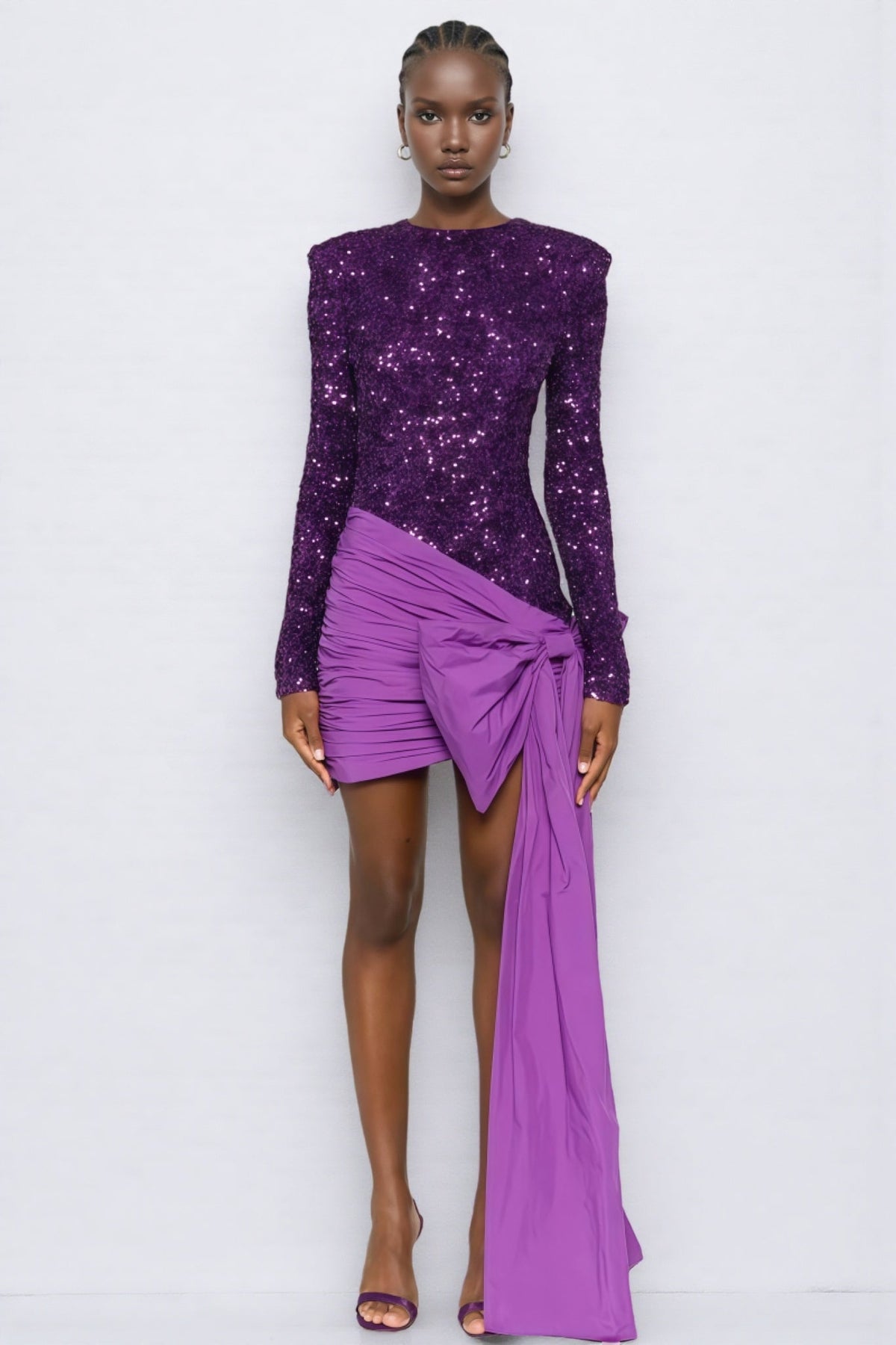 Sequin Bow Mini Dress