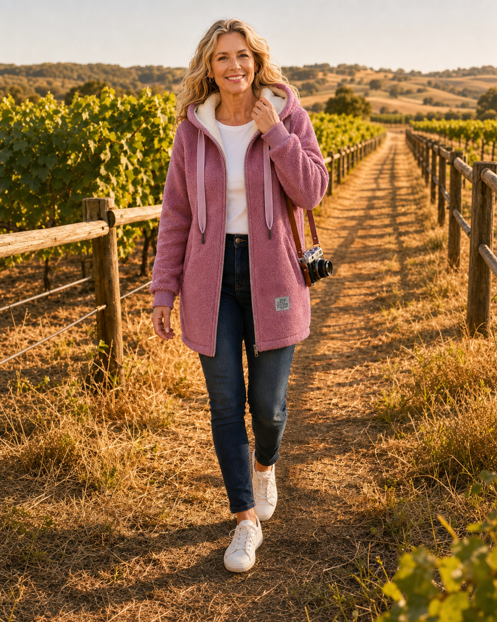 Hooded Zip Front Sherpa Fleece Coat 3