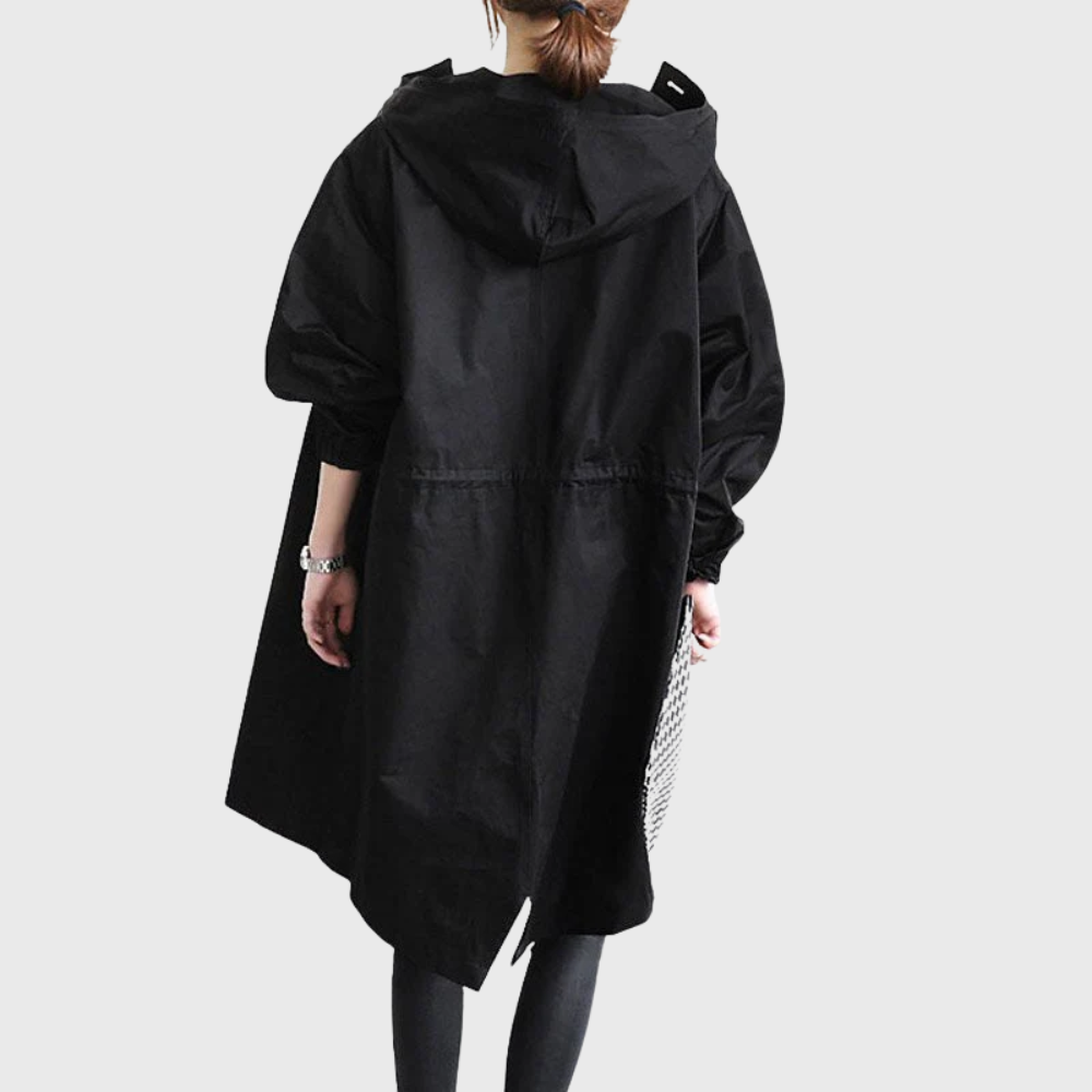 Hooded Snap Front Longline Trench Coat 9