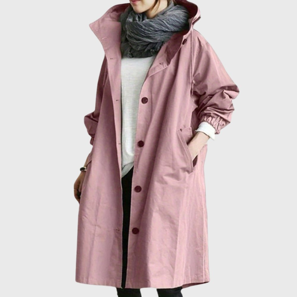 Hooded Snap Front Longline Trench Coat 6