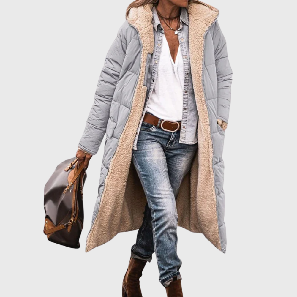 Reversible Sherpa Lined Longline Puffer Coat 4