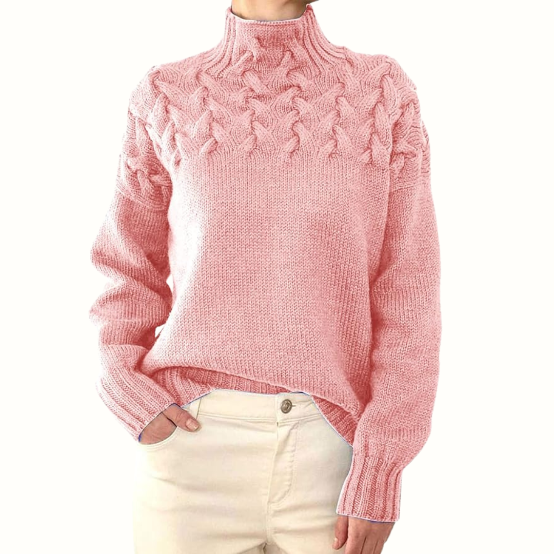 Turtleneck Cable Knit Long Sleeve Sweater 6