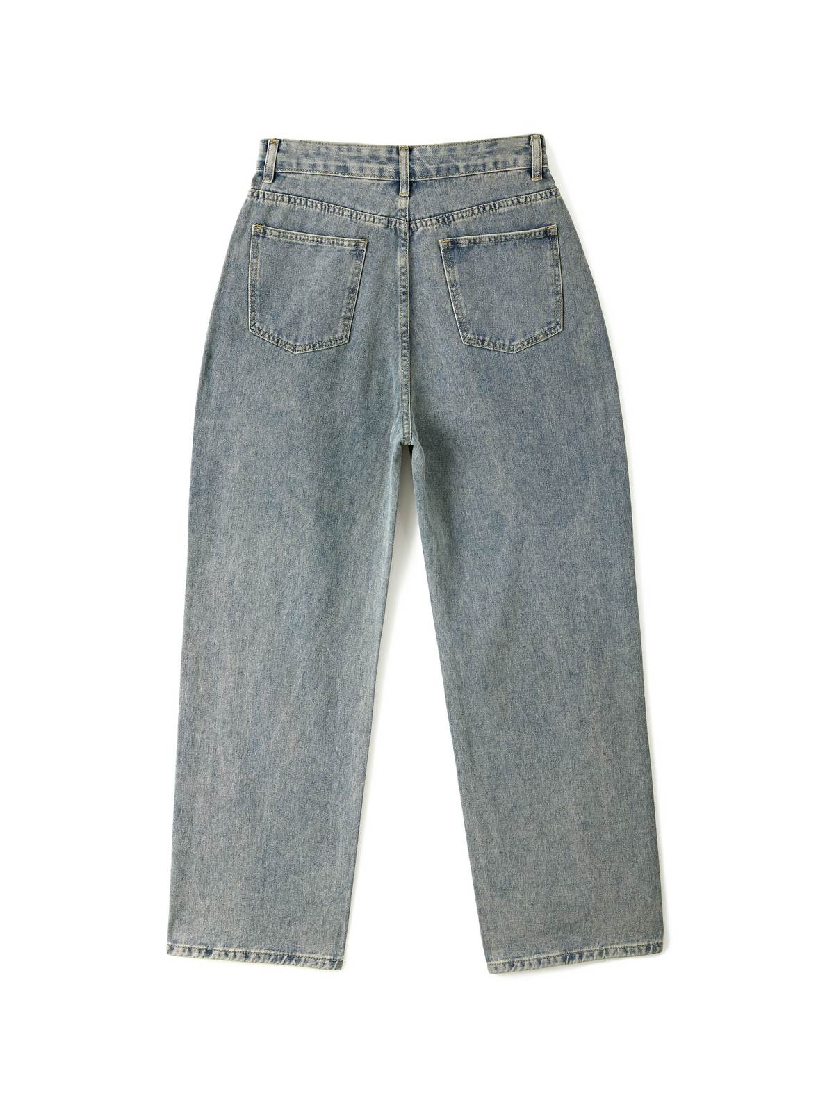 High-Waist Vintage Washed Denim Jeans