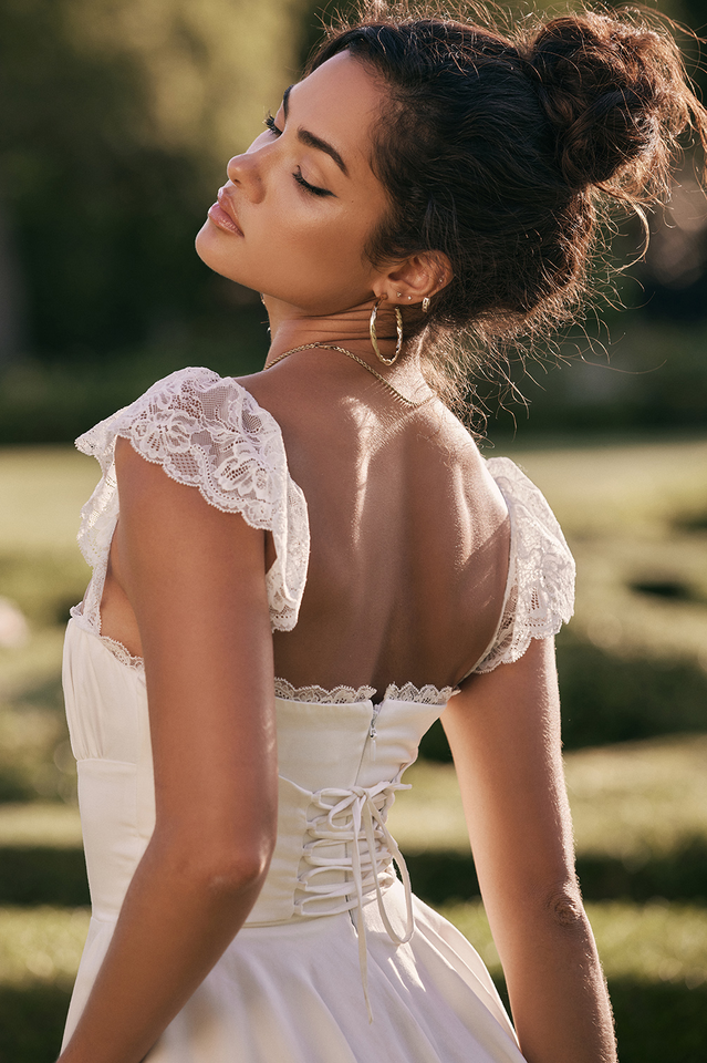 Lace A Line Mini Dress - View 11