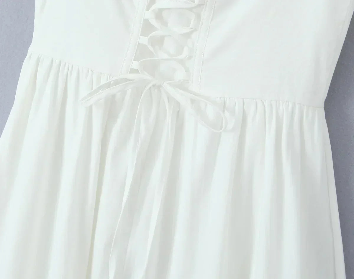 Corset Sweetheart Neck Spaghetti Strap High Split Midi Dress - View 12