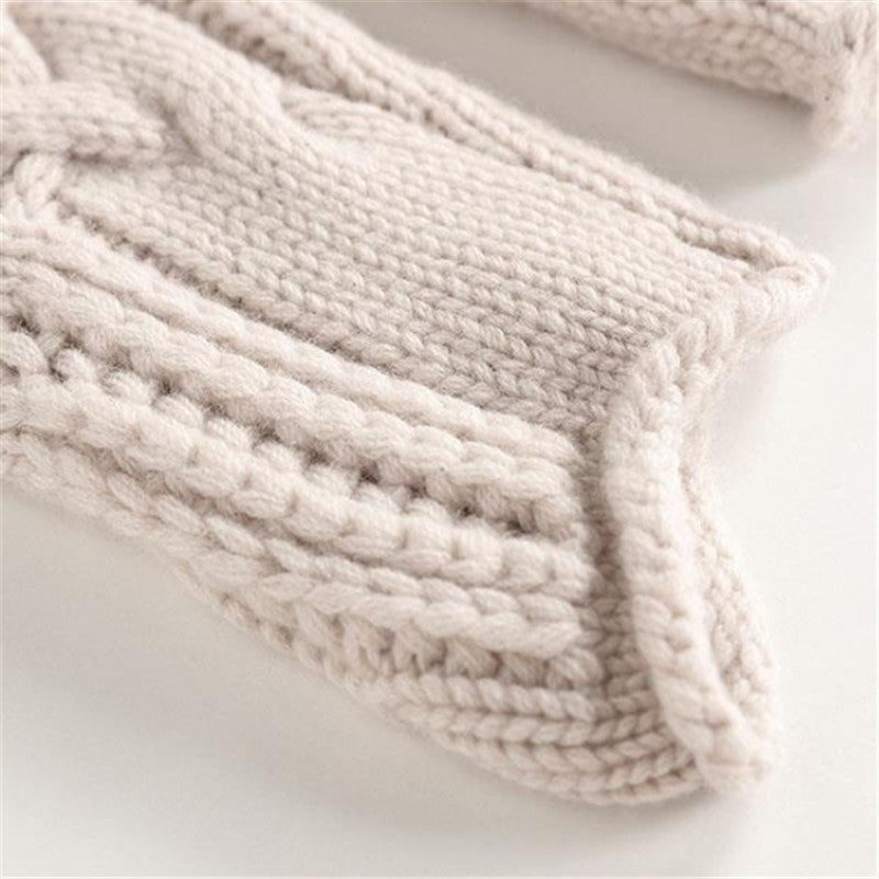 Turtleneck Cable Knit Pointelle Oversized Sweater 6