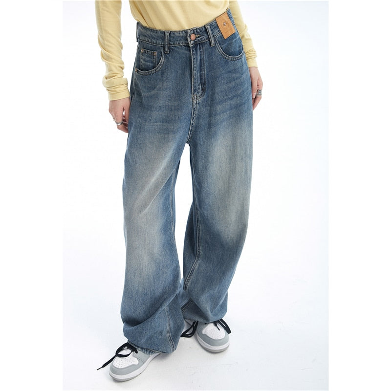 Contrasting Wide Colors For S High Blue Waist Leg