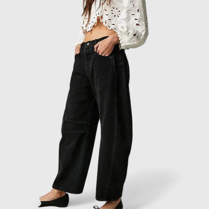 High Waist Faded Barrel Leg Jeans 27