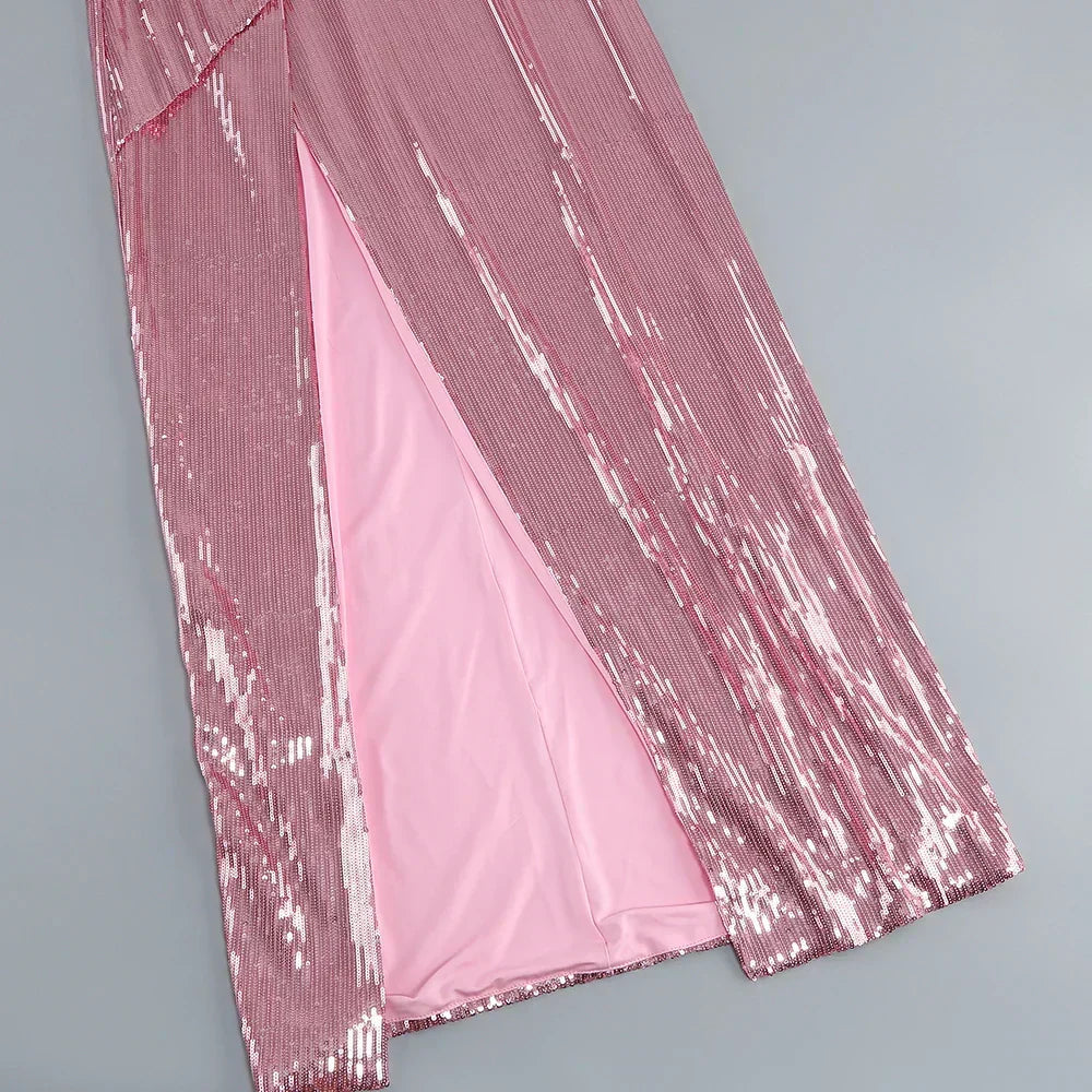 Tulle Halter Neck Tiered A-Line Maxi Dress - View 13