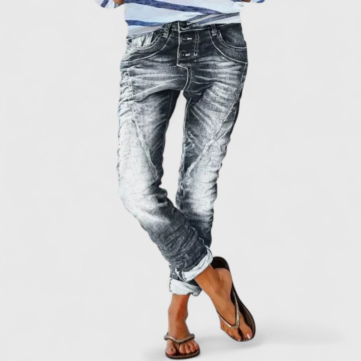 Faded Relaxed Fit Cuffed Boyfriend Jeans 6