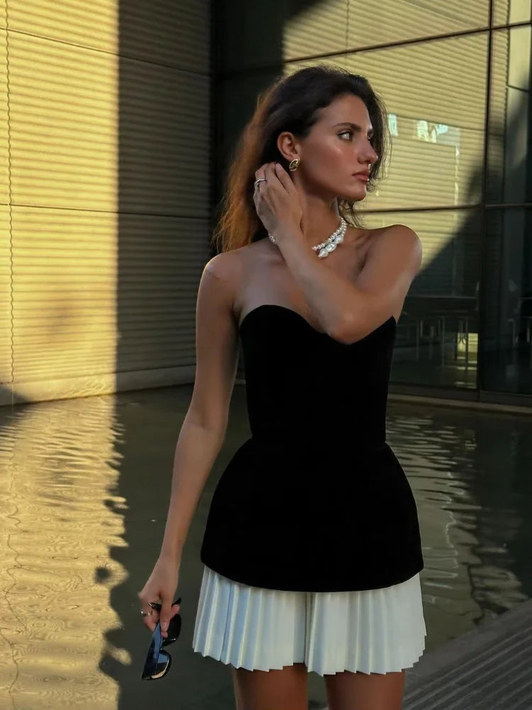 Zara Strapless Velvet Backless Mini Dress - View 8