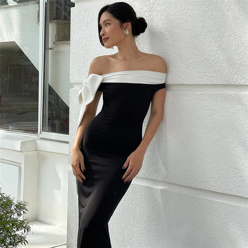 Diagonal Collar Backless Lace - Up Dress - View 18