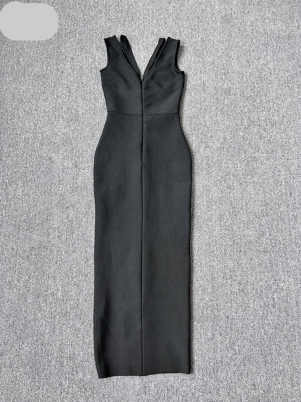 Medallion Safety Pin Sleeveless V-Neck Wrap Bandage Midi Dress - View 3