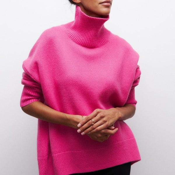 Turtleneck Short Sleeve Knit Sweater 4