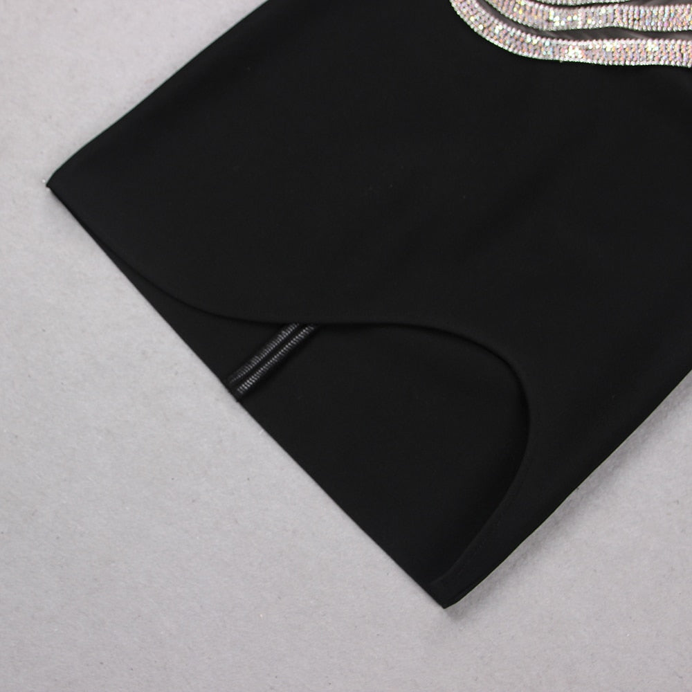 Fifth Avenue One Shoulder Diamond Mini Dress - View 9