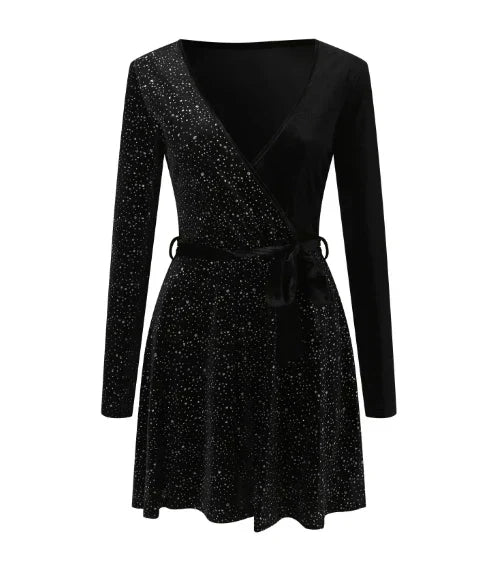 Ana Effortless Sequin Wrap Dress Chic Silhouette Collection - View 2