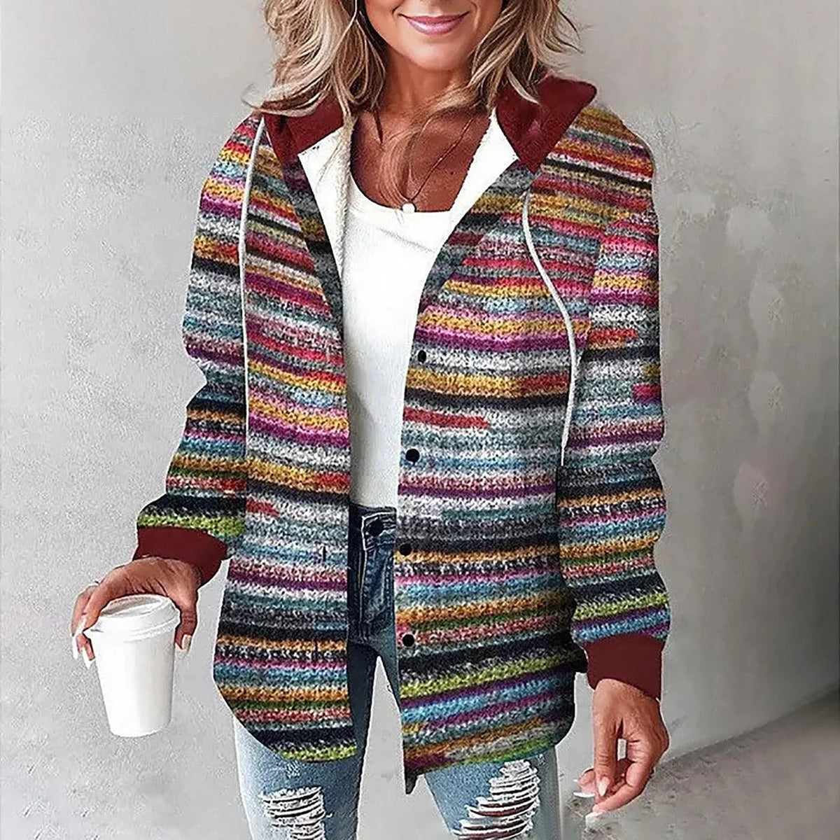 Plaid Hooded Button Front Shacket 6