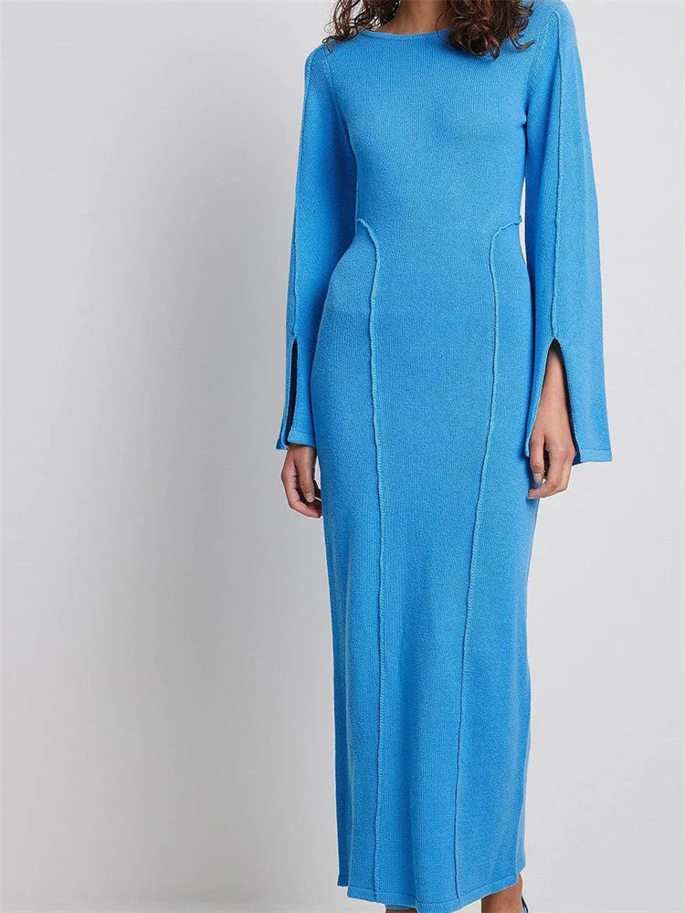 Vintage Washed Patchwork Flared Sleeve Dress