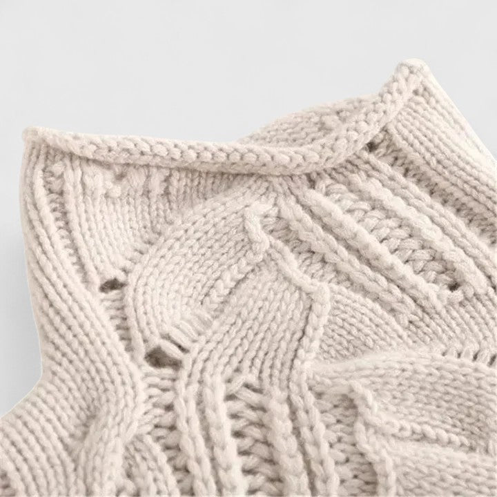 Turtleneck Cable Knit Long Sleeve Sweater 4