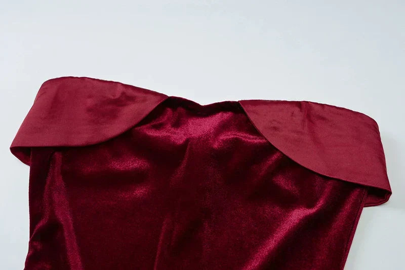 Velvet Off - shoulder Strapless Mini Dress - View 9