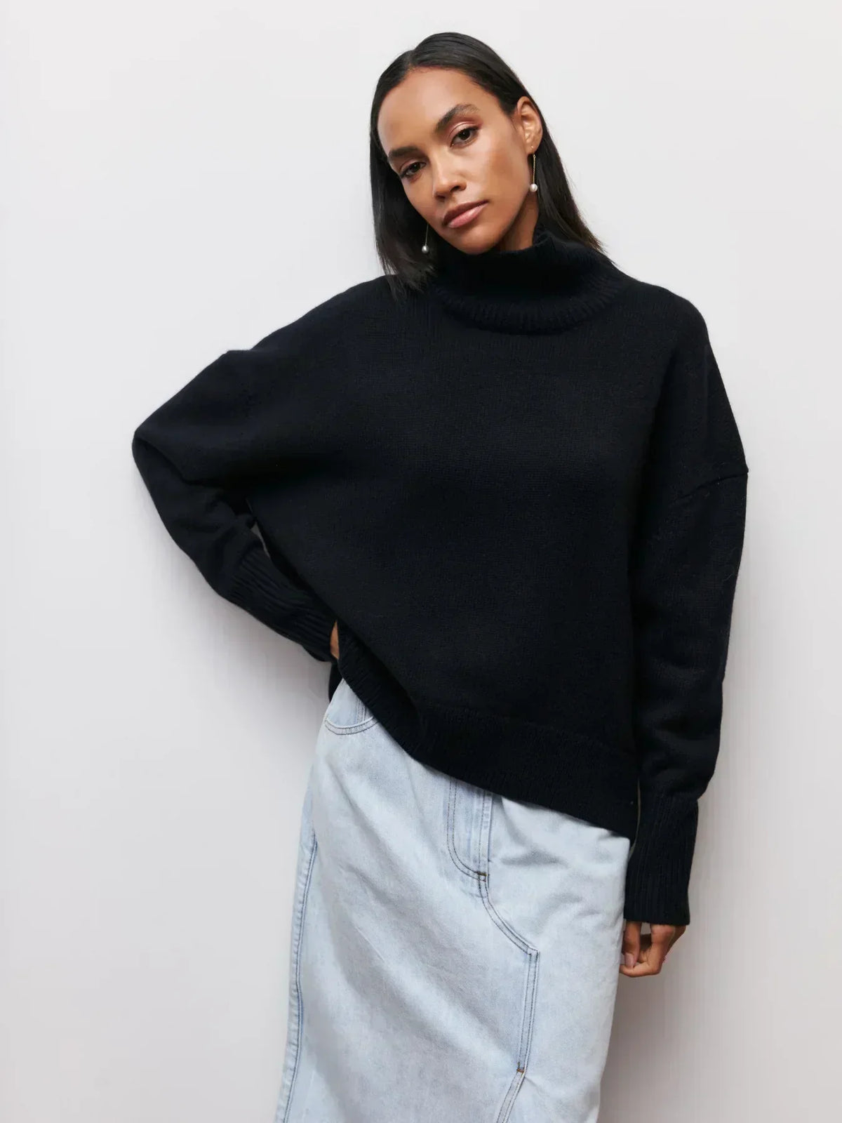 Turtleneck Long Sleeve Oversized Knit Sweater 6