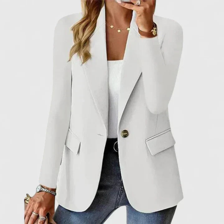 Notch Lapel Single Button Long Sleeve Blazer 3