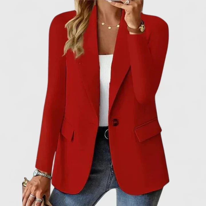Notch Lapel Single Button Long Sleeve Blazer 2