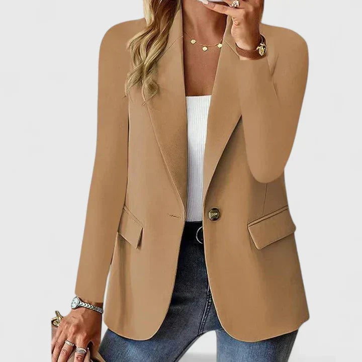 Notch Lapel Single Button Long Sleeve Blazer 5