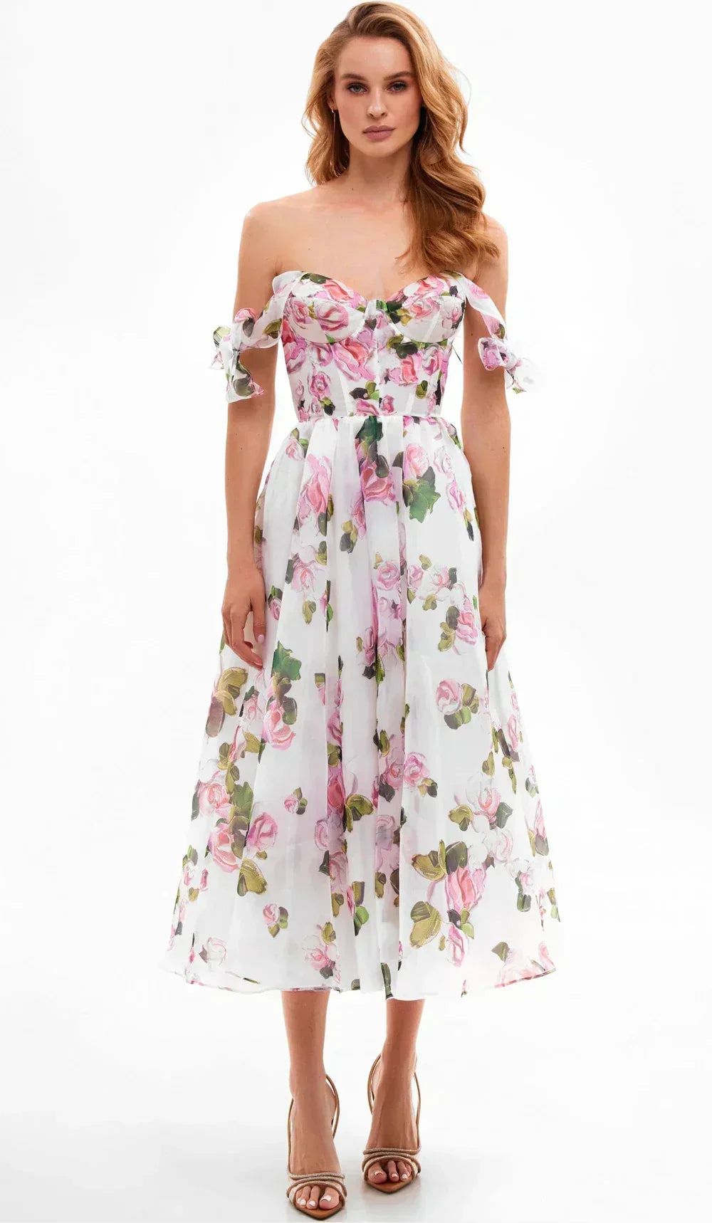 Chiffon Off Shoulder Tiered Ruffle Maxi Dress - View 9