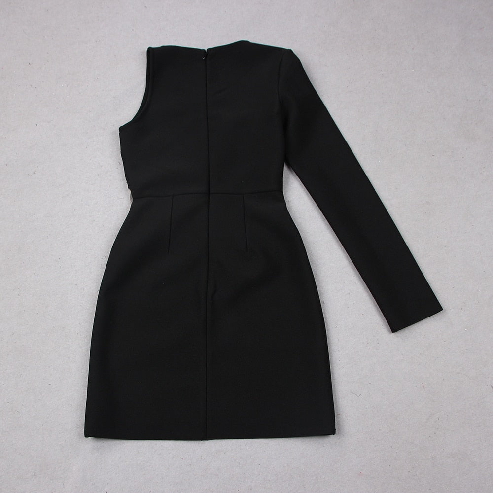 Fifth Avenue One Shoulder Diamond Mini Dress - View 6