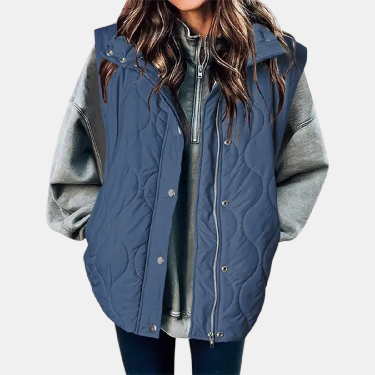 Hooded Zip Front Quilted Puffer Vest 12