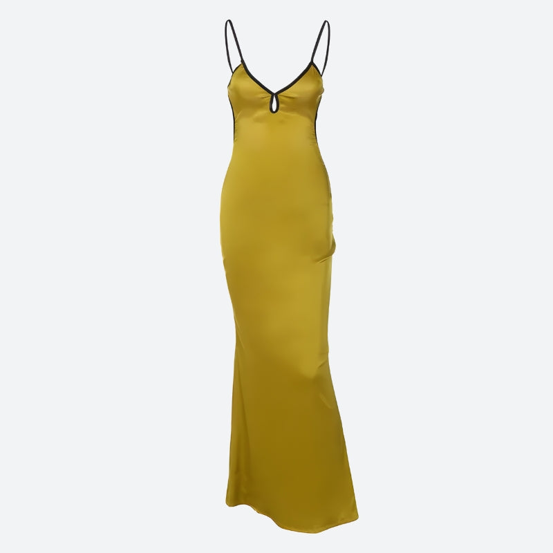 Satin Backless Maxi Dress - View 4