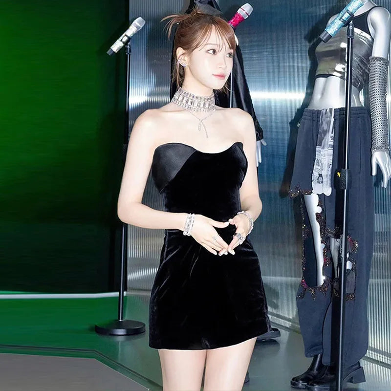 Velvet Off - shoulder Strapless Mini Dress - View 18