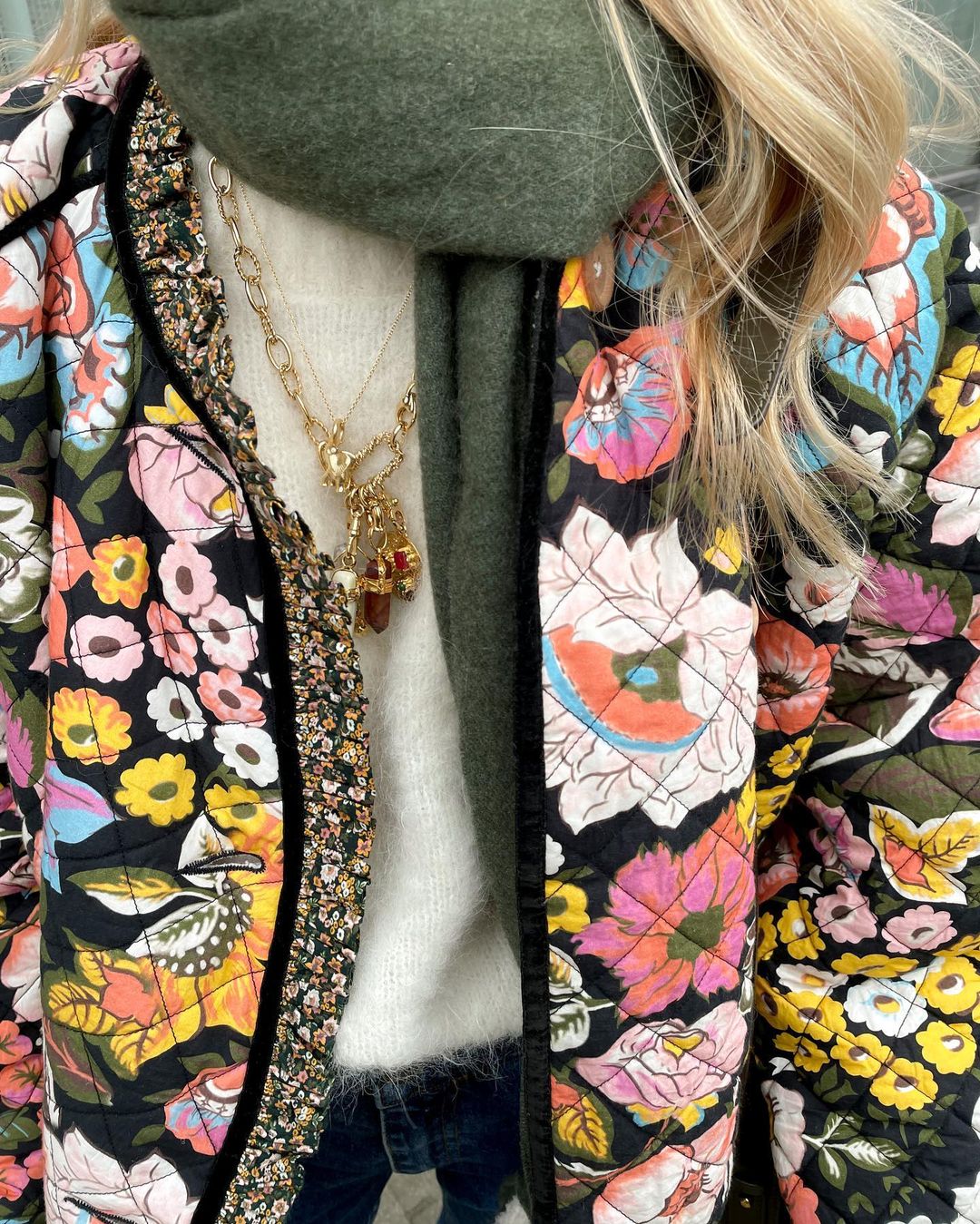 Floral Quilted Open Front Jacket 12