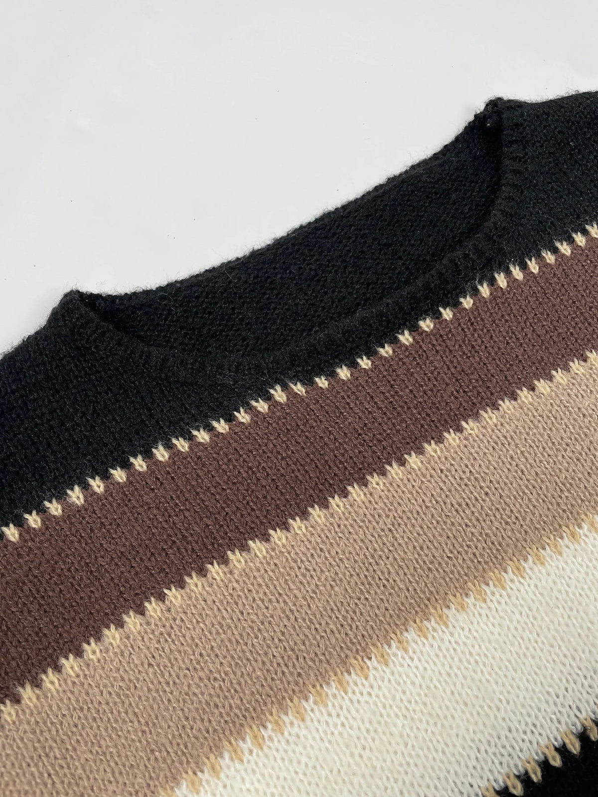 Crew Neck Striped Drop Shoulder Sweater 4