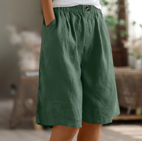 High Waist Wide Leg Knee Length Shorts 9