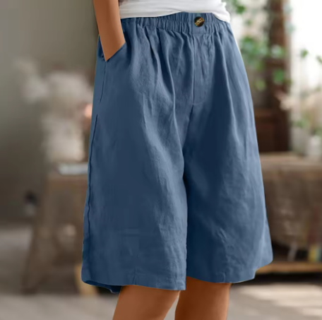 High Waist Wide Leg Knee Length Shorts 4