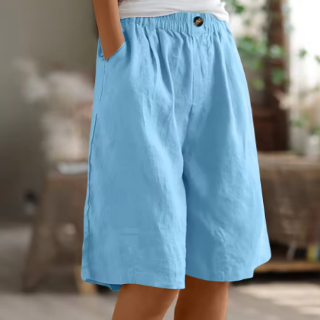 High Waist Wide Leg Knee Length Shorts 7