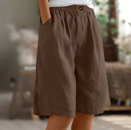 High Waist Wide Leg Knee Length Shorts 12