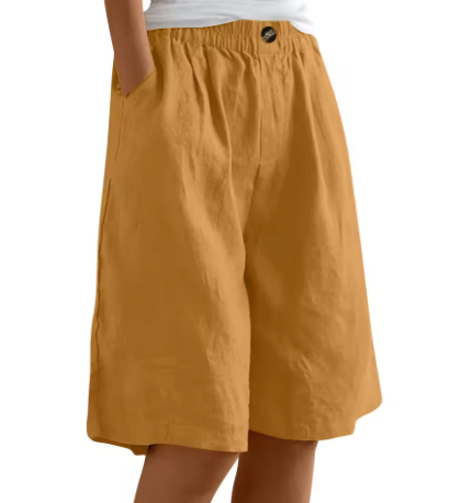 High Waist Wide Leg Knee Length Shorts 13
