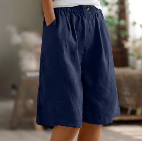 High Waist Wide Leg Knee Length Shorts 6