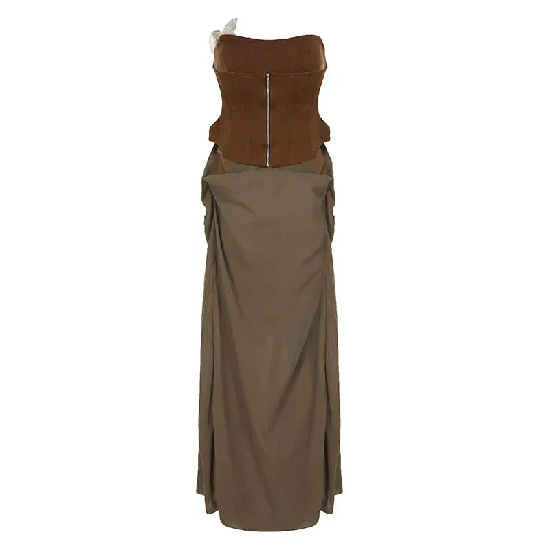 Satin Halter Neck Slip Maxi Dress - View 4