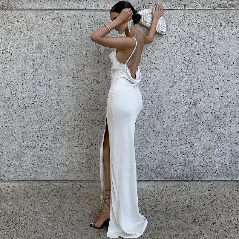 Magnificent World Satin Slit Maxi Dress - View 2