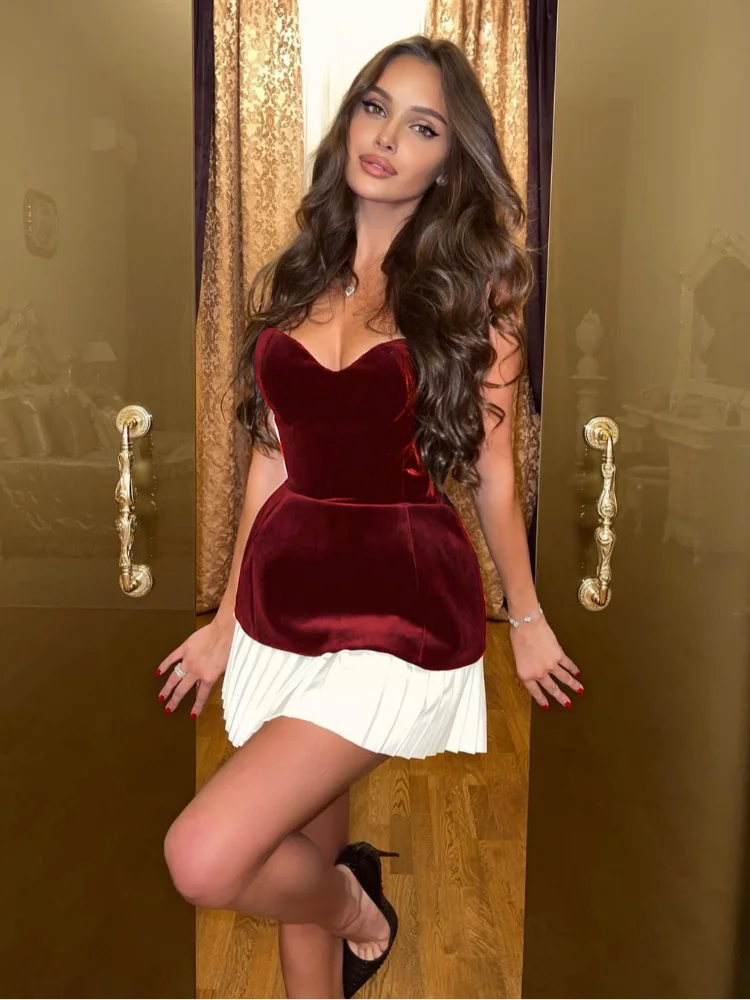 Zara Strapless Velvet Backless Mini Dress - View 7