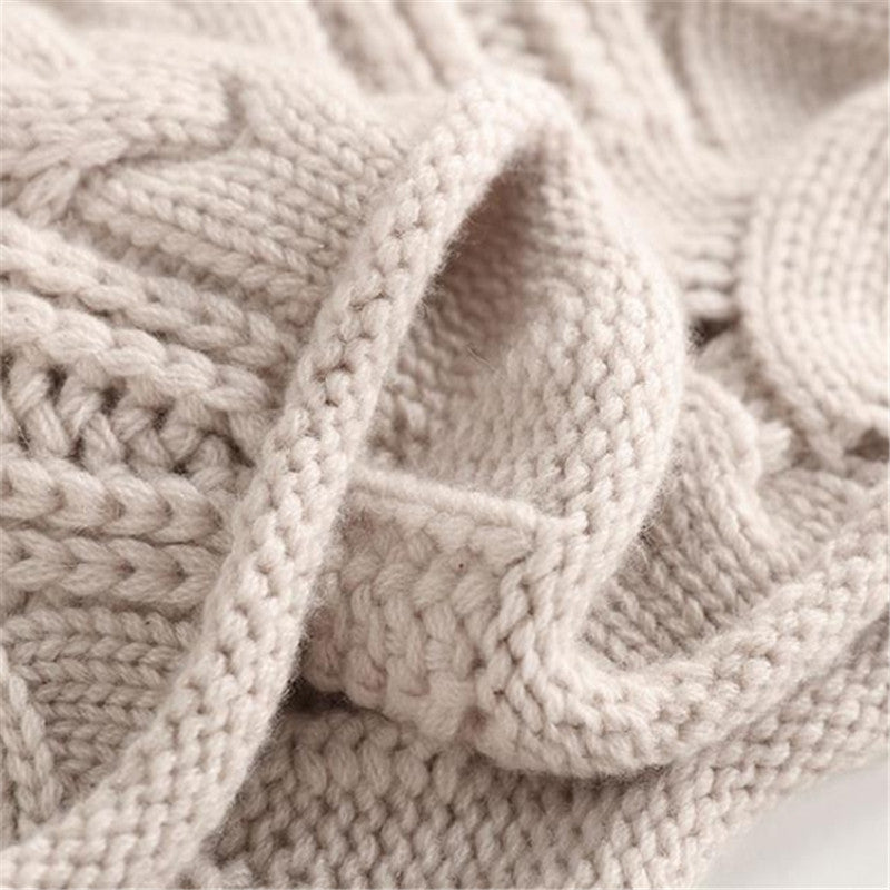 Turtleneck Cable Knit Pointelle Oversized Sweater 7