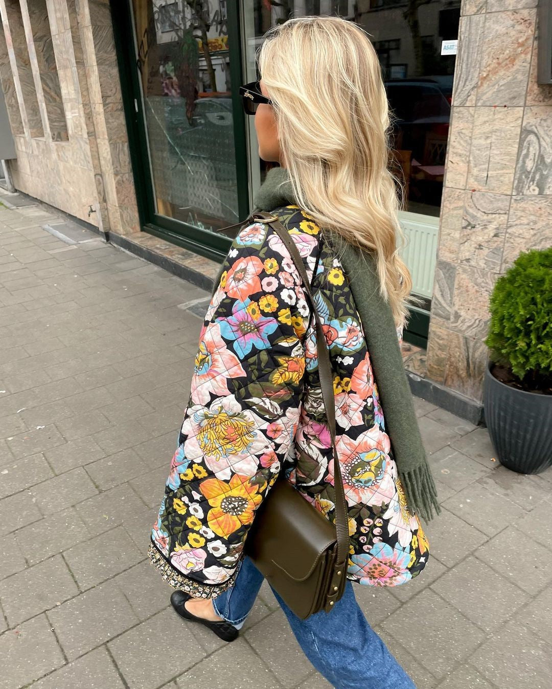 Floral Quilted Open Front Jacket 13