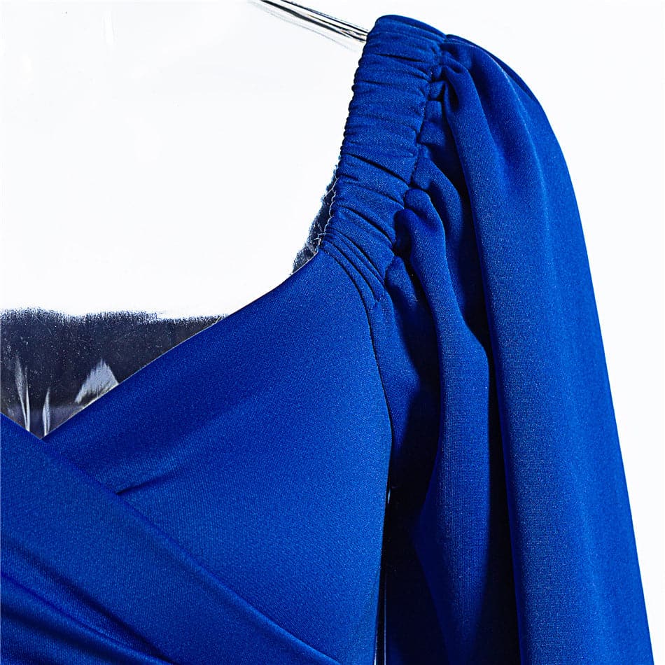Puff Sleeve Sweetheart Ruched Bodycon Dress - View 4
