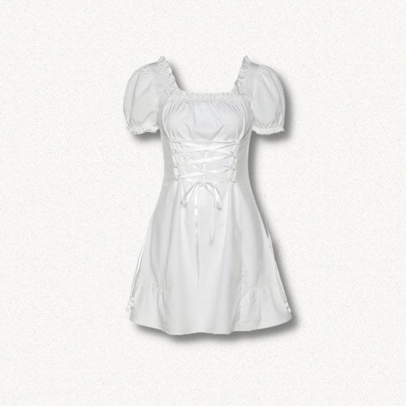 Soft Girl Lace Up Mini Dress - View 5