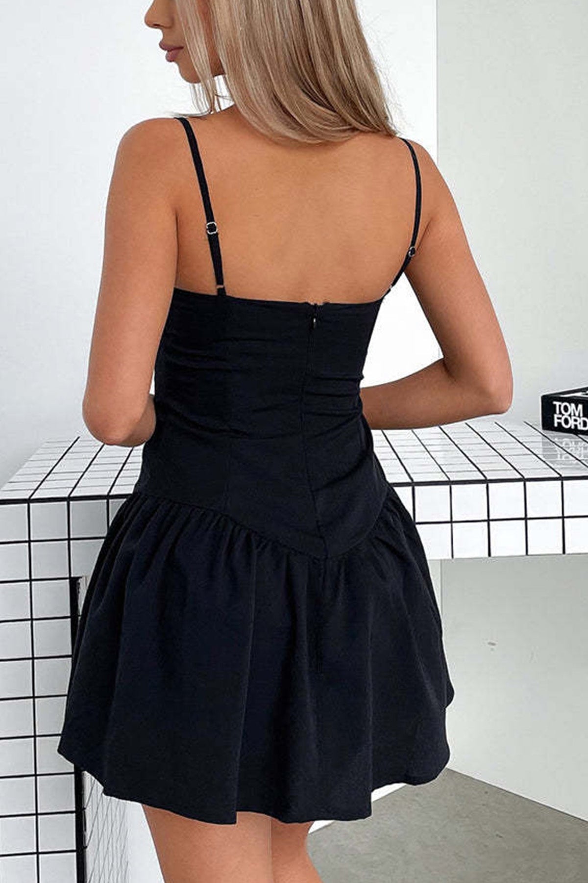 Spaghetti Strap Sweetheart Corset Fit and Flare Mini Dress - View 13